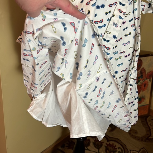 BODEN Size 12 R Wrap-Dress VNeck ShortSleeve Cotton Sunglasses Print Kitsch - Picture 15 of 16